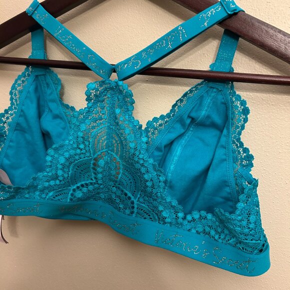 Victoria’s Secret Bralette Women’s Size XL Blue Wireless Front Closure - Picture 6 of 16